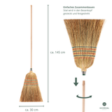Strohbesen, Reisstrohbesen mit Stiel