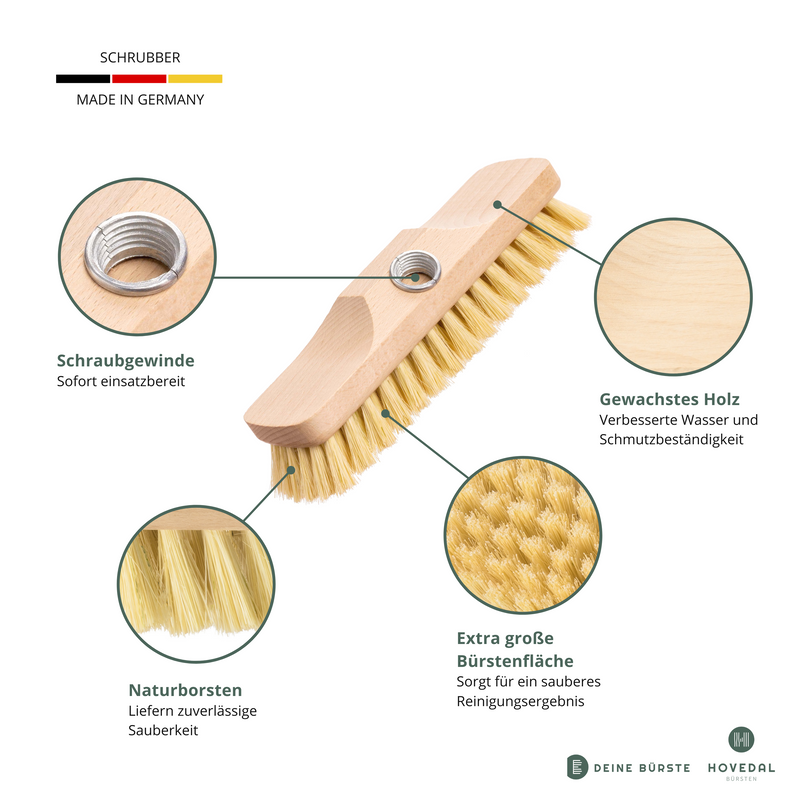 Schrubber – Schrupper aus Holz mit Naturborsten
