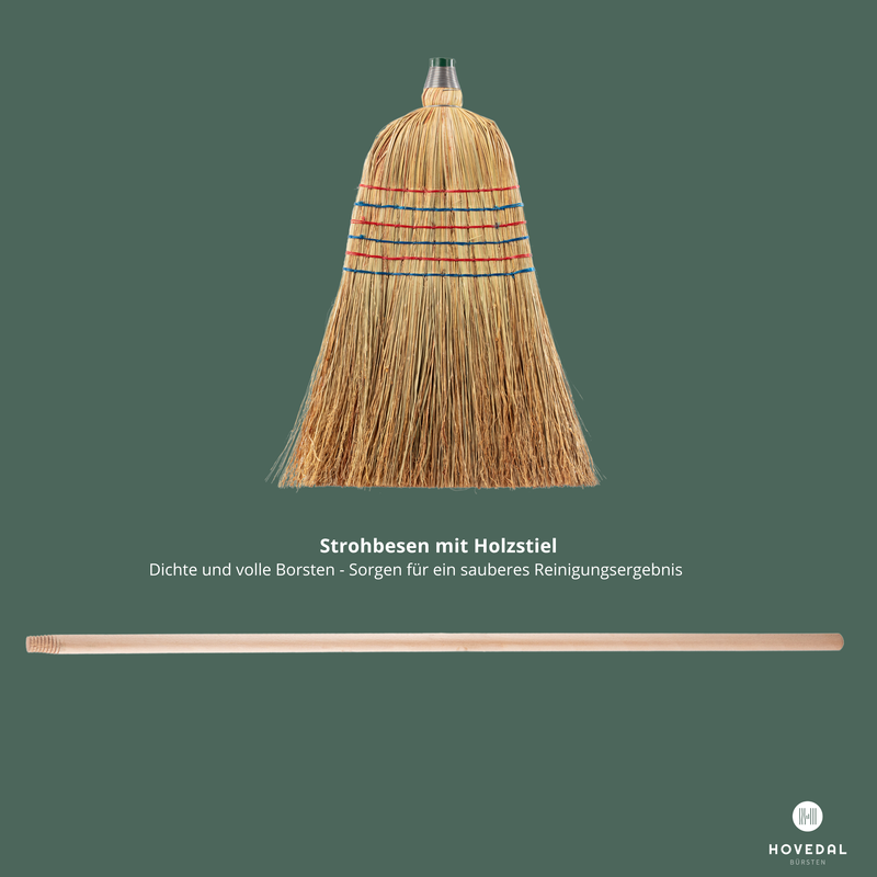 Strohbesen, Reisstrohbesen mit Stiel